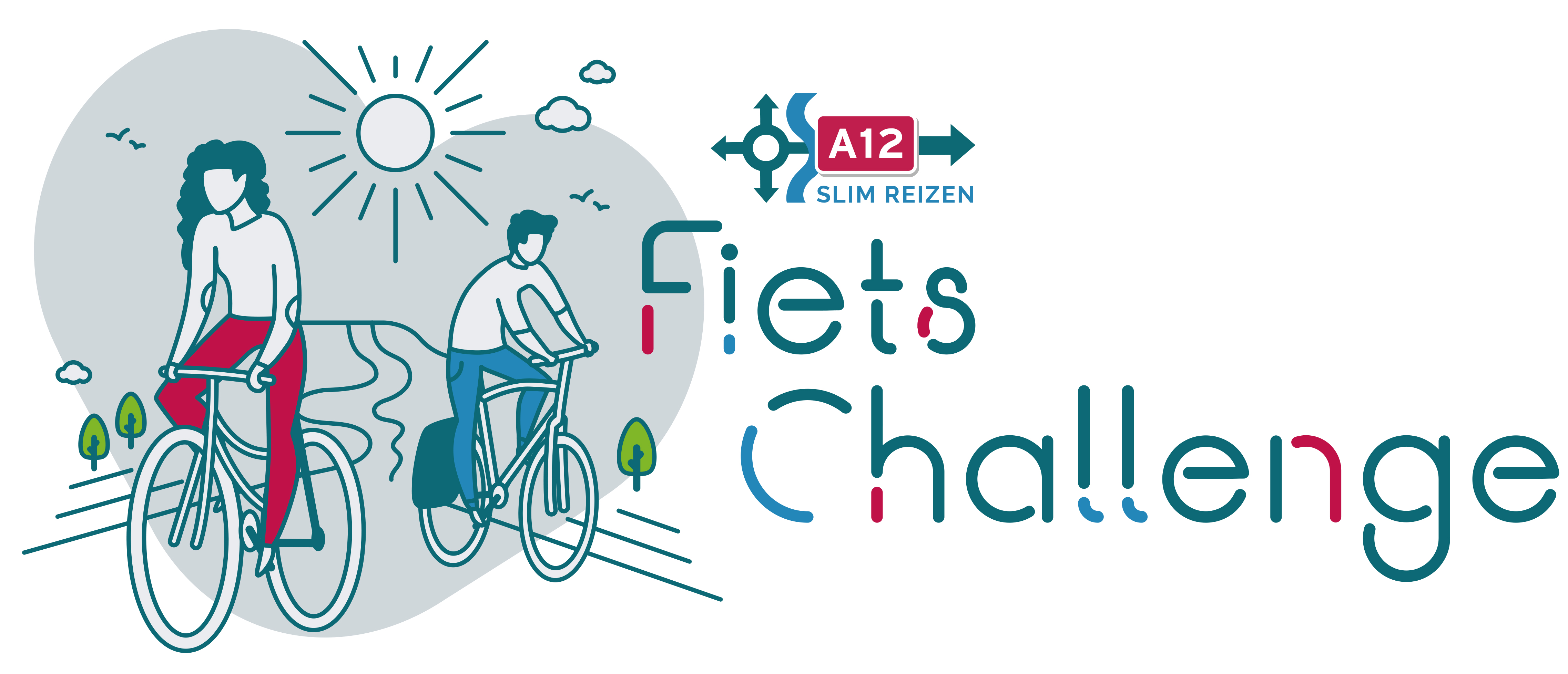 Illustratie FietsChallenge A12, fietsers in De Liemers